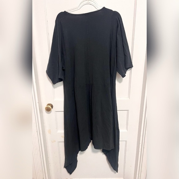 Blue Fish Lagenlook Oversized Black Tunic Dress w/ Pocket RARE Size 1 $348 - Picture 3 of 4